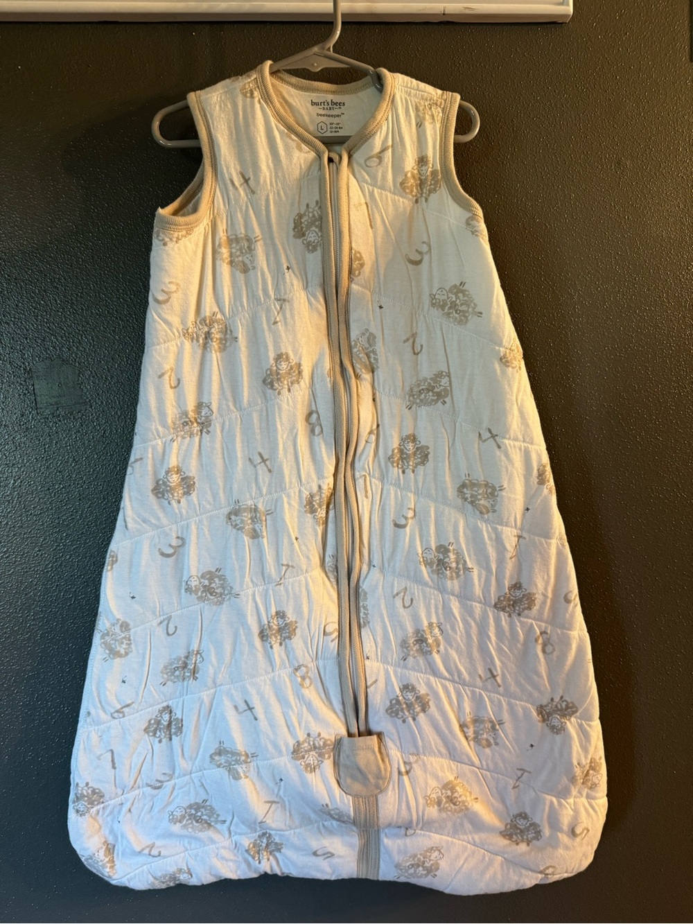 Burt's Bees Baby Cream Quilted Sleep Sack with Beige Prints